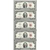 Image 1 : Lot of (5) 1963 $2 Legal Tender STAR Notes