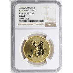 2018 $250 Niue Scrooge McDuck Gold Coin NGC MS69