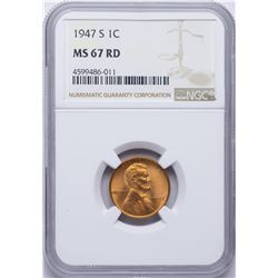 1947-S Lincoln Wheat Cent Coin NGC MS67RD