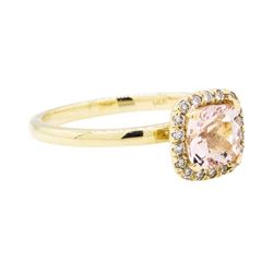 14KT Yellow Gold 0.85 ctw Morganite and Diamond Ring