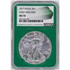 Image 1 : 2017 $1 American Silver Eagle Coin NGC MS70 Early Releases Green Core