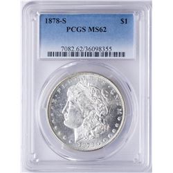 1878-S $1 Morgan Silver Dollar Coin PCGS MS62