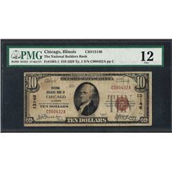 1929 $10 National Currency Note Chicago, Illinois CH# 13146 PMG Fine 12