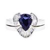 Image 2 : 14KT White Gold 2.27 ctw Sapphire and Diamond Ring and Band