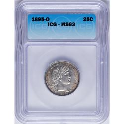 1895-O Barber Quarter Coin ICG MS63