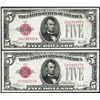 Image 1 : Lot of 1928 & 1928A $5 Legal Tender Notes
