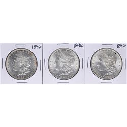 Lot of (3) 1896 $1 Morgan Silver Dollar Coins