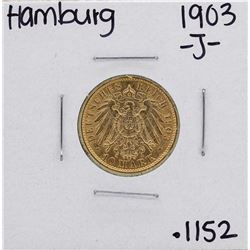 1903-J Hamburg 10 Mark Gold Coin