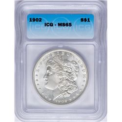 1902 $1 Morgan Silver Dollar Coin ICG MS65