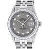 Image 1 : Rolex Men's Stainless Steel Slate Grey Diamond 36MM Datejust Wristwatch