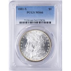 1881-S $1 Morgan Silver Dollar Coin PCGS MS66