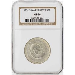 1951-S Washington-Carver Commemorative Half Dollar Coin NGC MS66