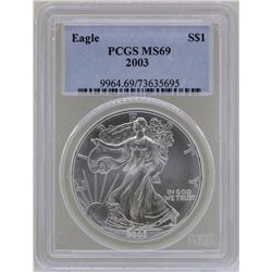 2003 $1 American Silver Eagle Coin PCGS MS69