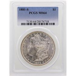 1881-S $1 Morgan Silver Dollar Coin PCGS MS64