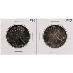 Lot of 1989 & 1990 $1 American Silver Eagle Coins