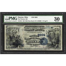 1882 $50 Date Back The Winters NB Dayton, OH Ch# 2604 PMG Very Fine 30