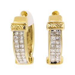 14KT Yellow Gold 1.60 ctw Diamond Earrings