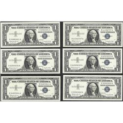 Lot of (6) 1957B $1 Silver Certificate Notes