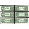 Image 2 : Lot of (6) 1957B $1 Silver Certificate Notes