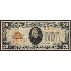 1928 $20 Gold Certificate Note