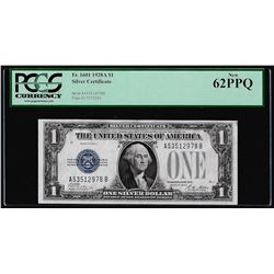 1928A $1 Funnyback Silver Certificate Note Fr.1601 PCGS New 62PPQ