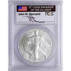 2013 $1 American Silver Eagle Coin PCGS MS70 First Strike Mercanti Signature