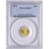 Image 1 : 1874 $1 Indian Princess Head Gold Dollar Coin PCGS MS65
