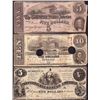 Image 1 : Lot of 1861-1863 (3) $5/$5/$10 Confederate States of America Notes