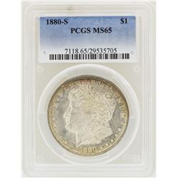 1880-S $1 Morgan Silver Dollar Coin PCGS MS65