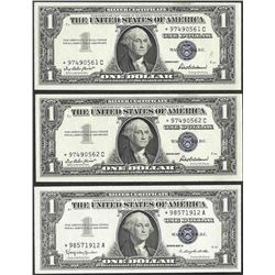 Lot of (3) 1957B $1 Silver Certificate STAR Notes