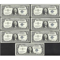 Lot of (7) Consecutive 1957 $1 Silver Certificate Notes