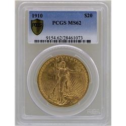 1910 $20 St. Gaudens Double Eagle Gold Coin PCGS MS62