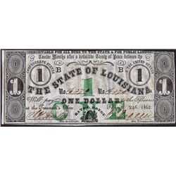 1862 $1 State of Louisiana Obsolete Note