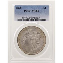 1898 $1 Morgan Silver Dollar Coin PCGS MS64