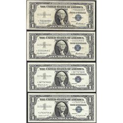 Lot of (4) 1935/1957 $1 Silver Certificate STAR Notes