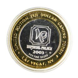 .999 Silver Imperial Palace Las Vegas, NV $10 Casino Limited Edition Gaming Toke