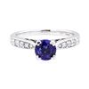 Image 2 : 14KT White Gold 0.83 ctw Sapphire and Diamond Ring