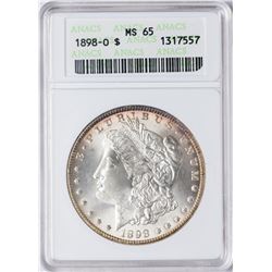 1898-O $1 Morgan Silver Dollar Coin ANACS MS65