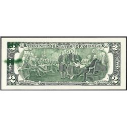 1995 $2 Federal Reserve Note Ink Smear ERROR