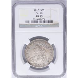 1810 O-110 Capped Bust Half Dollar Coin NGC AU55