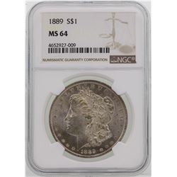 1889 $1 Morgan Silver Dollar Coin NGC MS64