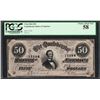Image 1 : 1864 $50 Confederate States of America Note T-66 PCGS Choice About New 58