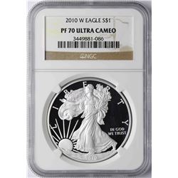 2010-W $1 American Silver Eagle Proof Coin NGC PF70 Ultra Cameo