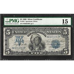 1899 $5 Indian Chief Silver Certificate Note Fr.281 PMG Choice Fine 15
