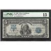 Image 1 : 1899 $5 Indian Chief Silver Certificate Note Fr.281 PMG Choice Fine 15