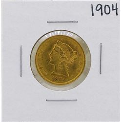 1904 $5 Liberty Head Half Eagle Gold Coin
