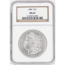 1885 $1 Morgan Silver Dollar Coin NGC MS65