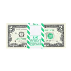 Pack of (100) 2013 $2 Federal Reserve STAR Notes