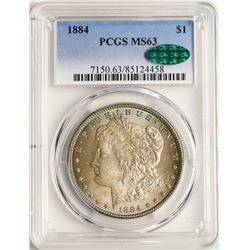 1884 $1 Morgan Silver Dollar Coin PCGS MS63 CAC AMAZING TONING