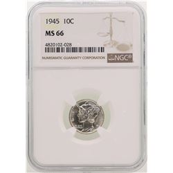 1945 Mercury Dime Coin NGC MS66